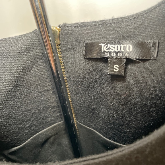 Black Tesoro Moda Dress with Gold and Navy Sequins - Picture 3 of 4